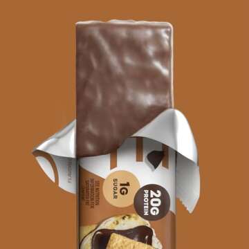 ONE Protein Bars, Smores, Gluten Free with 20g Protein and 1g Sugar, Pantry Staples, 2.12 oz (12 Count), Packaging May Vary
