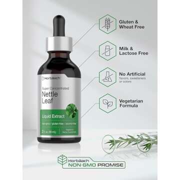Horbäach Nettle Leaf Extract Drops | 2 fl oz | Alcohol Free | Vegetarian Liquid Supplement | Non-GMO, Gluten Free Tincture