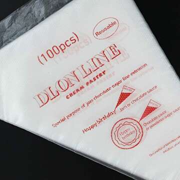 DLOnline 200 Pcs Disposable Cream Pastry Bag Cake Icing Piping Decorating Tool Cupcake Decorating Piping Icing Bag (Red)