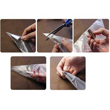 DLOnline 200 Pcs Disposable Cream Pastry Bag Cake Icing Piping Decorating Tool Cupcake Decorating Piping Icing Bag (Red)