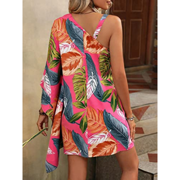 Stylish WDIRARA Tropical Print Chain Dress for Summer Fun
