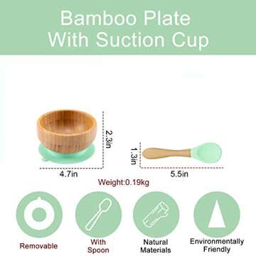 Baby Bowls and Spoons Set: Bamboo Suction Bowls & Silicone Spoons for Weaning