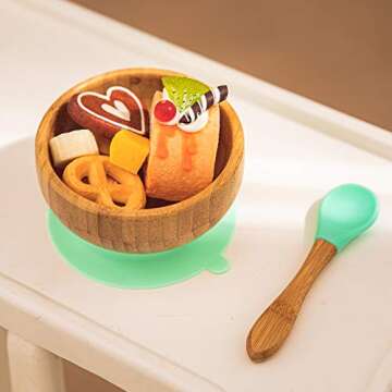 Baby Bowls and Spoons Set | Bamboo & Silicone Suction