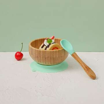Baby Bowls and Spoons Set | Bamboo & Silicone Suction