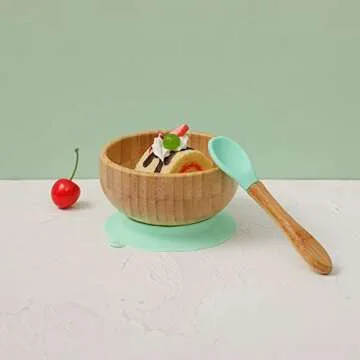 Baby Bowls and Spoons Set | Bamboo & Silicone Suction