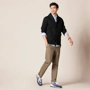 Versatile Shawl-Collar Cardigan for Men in Black