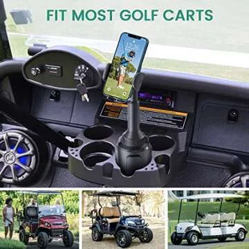 ICARMOUNT Golf Cart Phone Holder Mount, Golf Cart Accessories Universal Cup Phone Holder Mount for A...