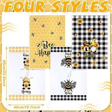 Tegeme Bee Kitchen Tea Towels Set - Cute, Durable & Functional
