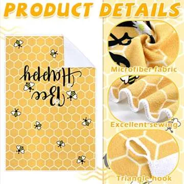 Tegeme Bee Kitchen Tea Towels Set - Cute, Durable & Functional