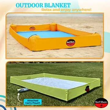 Surf Sheet Sandproof Beach Blanket - Oversize Large Outdoor Picnic Blanket for Beaches & Camping - Portable Family Beach Blanket Waterproof Sandproof for Parks, Travel, Vacation Essentials (Yellow)