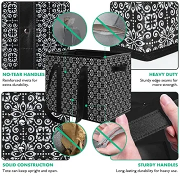 WISELIFE Reusable Grocery Bags Large Collapsible Tote