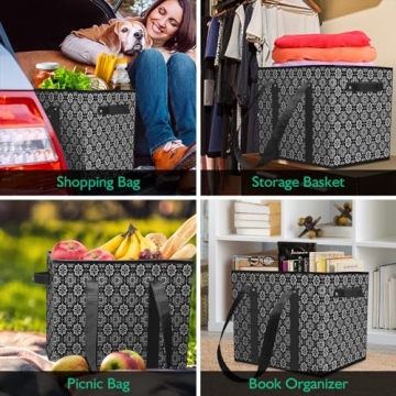 WISELIFE Reusable Grocery Bags Large Collapsible Tote