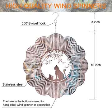 Enchanting Cat 3D Kinetic Wind Spinner for Home Decor