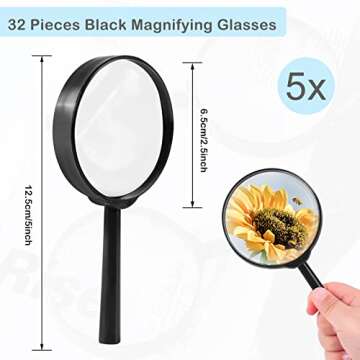 IRCHLYN 32Pcs Magnifying Glass for Kids - Classroom & Outdoor Fun