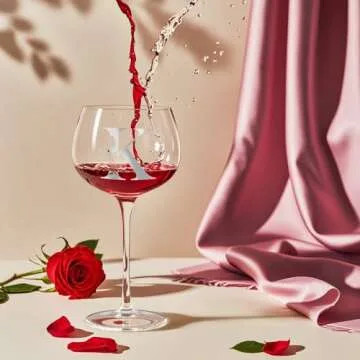 Chic Monogrammed Wine Glass Gift for Women