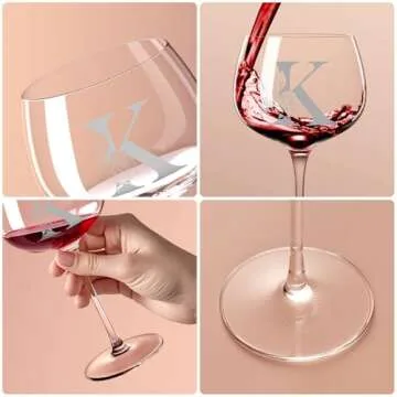 Chic Monogrammed Wine Glass Gift for Women