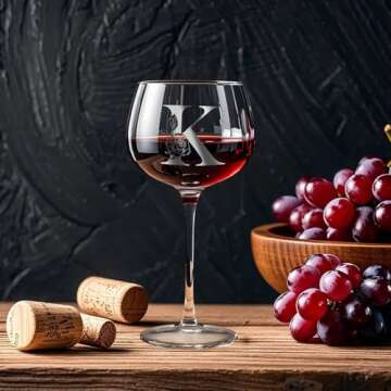 Chic Monogrammed Wine Glass Gift for Women