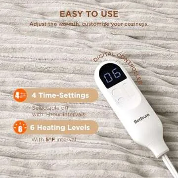 Bedsure Heated Blanket - Soft Electric Throw with Safety Features