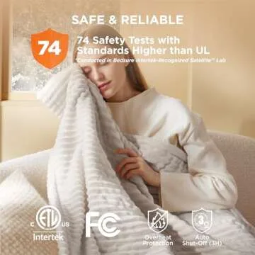 Bedsure Heated Blanket - Soft Electric Throw with Safety Features