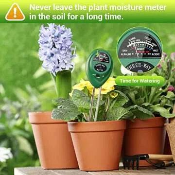 Plant Moisture Meter, 3 in 1 Soil Moisture Light pH Tester, Dr.meter Soil Probe Test Kits for Indoor...