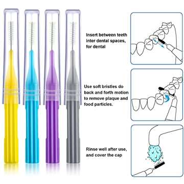 50 Counts Vibrant Interdental Brushes for Oral Hygiene