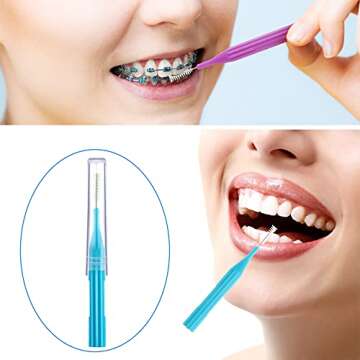 50 Counts Vibrant Interdental Brushes for Oral Hygiene