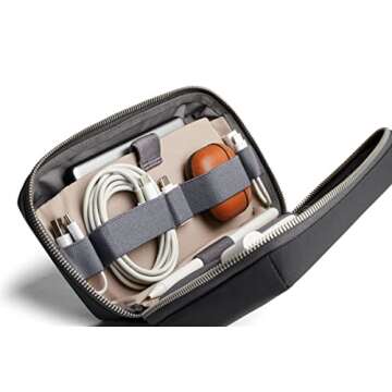 Bellroy Tech Kit (Tech Accessories Organizer Pouch, Zipper Closure, Stores Power Bank, Phone Charger, Cables & More) - Slate