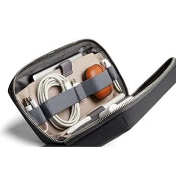 Bellroy Tech Kit (Tech Accessories Organizer Pouch, Zipper Closure, Stores Power Bank, Phone Charger, Cables & More) - Slate