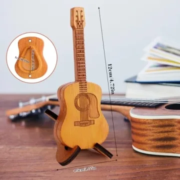 Krilves Sherum Strumbox, Sheremart Strumbox, Sherum Pick Box, Serum Strumbox, Emboadlie Wooden Acoustic Guitar Box, Wood Guitar Pick Case with Stand, Guitar Pick Box with 3 PCS Guitar Picks (1SET)