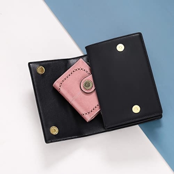 Small Womens Leather Bifold Wallet with RFID Protection