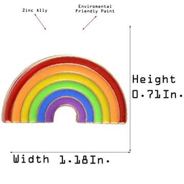 Flairs New York Premium Handmade Enamel Lapel Pin Brooch Badge (Small Rainbow, 1 Pin)