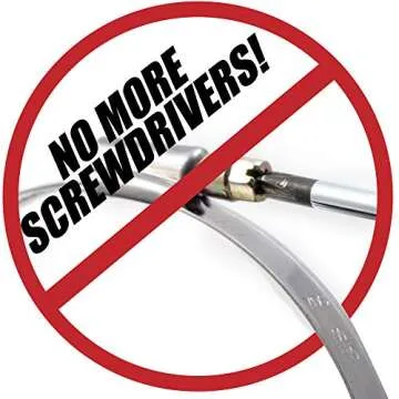 Fulton 4 Inch Thumb Screw Key Adjustable Stainless Steel Hose Clamps - 5 Pack, Pipe, Dryer Vent, Dus...