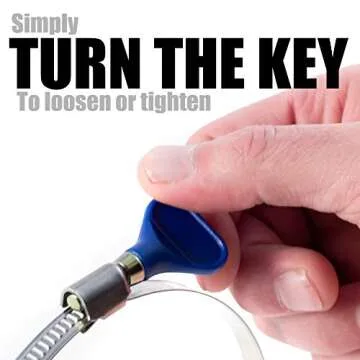 Fulton 4 Inch Thumb Screw Key Adjustable Stainless Steel Hose Clamps - 5 Pack, Pipe, Dryer Vent, Dust Collection, Automotive, RV Clamps