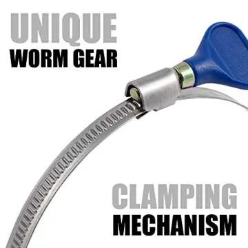 Fulton 4 Inch Thumb Screw Key Adjustable Stainless Steel Hose Clamps - 5 Pack, Pipe, Dryer Vent, Dust Collection, Automotive, RV Clamps