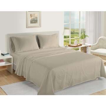 LANE LINEN 100% Egyptian Cotton Bed Sheets - 1000 Thread Count 4PC Queen Sheets Set, Long Staple Cot...