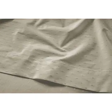 LANE LINEN 100% Egyptian Cotton Bed Sheets - 1000 Thread Count 4PC Queen Sheets Set, Long Staple Cotton Bedding Sheets, Sateen Weave, Luxury Hotel Sheets, Deep Pocket, Swiss Dot - Linen