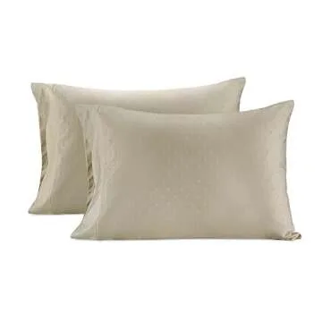 LANE LINEN 100% Egyptian Cotton Bed Sheets - 1000 Thread Count 4PC Queen Sheets Set, Long Staple Cotton Bedding Sheets, Sateen Weave, Luxury Hotel Sheets, Deep Pocket, Swiss Dot - Linen