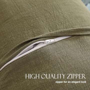 patdrea Green Shabby Chic Decorative Throw Pillow Covers 18x18 Set of 2,Farmhouse Linen Pillow Covers with Ruffles,Square Sturdy Throw Pillow Case for Couch Sofa Bed Living Room