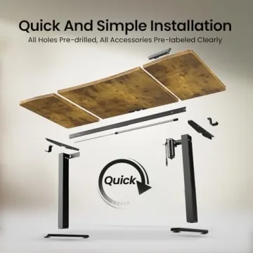 Veken Electric Standing Desk 63x28 Ergonomic Workspace