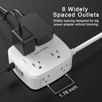Surge Protector Power Strip with 8 Outlets & USB