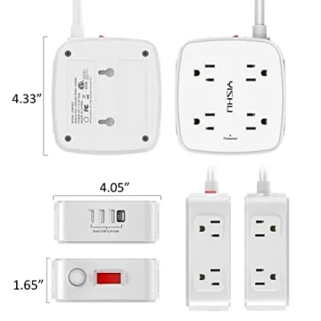 Surge Protector Power Strip with 8 Outlets & USB