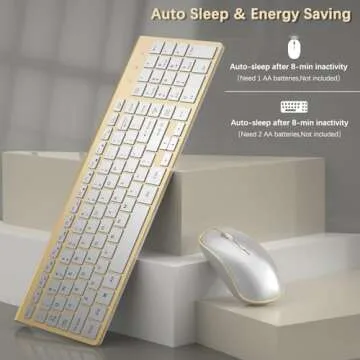 J JOYACCESS Wireless Keyboard and Mouse - Ergonomic and Stylish