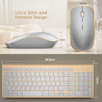 J JOYACCESS Wireless Keyboard and Mouse - Ergonomic and Stylish