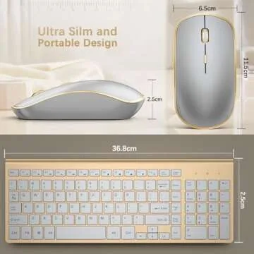 J JOYACCESS Wireless Keyboard and Mouse - Ergonomic and Stylish
