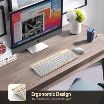 J JOYACCESS Wireless Keyboard and Mouse - Ergonomic and Stylish