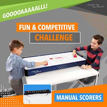 Sport Squad HX40 40 inch Table Top Air Hockey Table for Kids and Adults - Electric Motor Fan - Inclu...