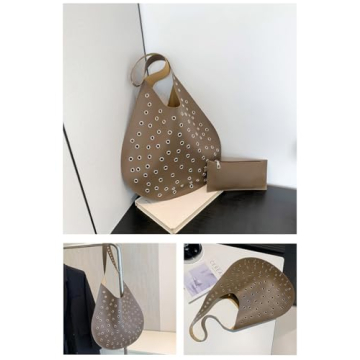 URKITTY Punk Vegan Leather Tote Bag for Trendy Fashion