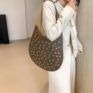 URKITTY Punk Vegan Leather Tote Bag for Trendy Fashion