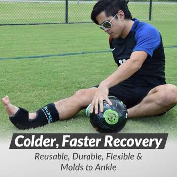 Coldest Foot Ankle Achilles Tendonitis Icing Pain Relief Ice Wrap with Cold Compression Gel Packs | Best for Achilles Tendon Injuries, Plantar Fasciitis, Heel and Sore Feet Cold Therapy