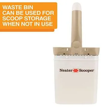 Neater Pets Neater Scooper Standard Size, 60 Refill Bags – Mess-Free Cat Litter Scooper with Bag, Spill-Proof Kitty Litter Scoop with Bin/Scoop Holder